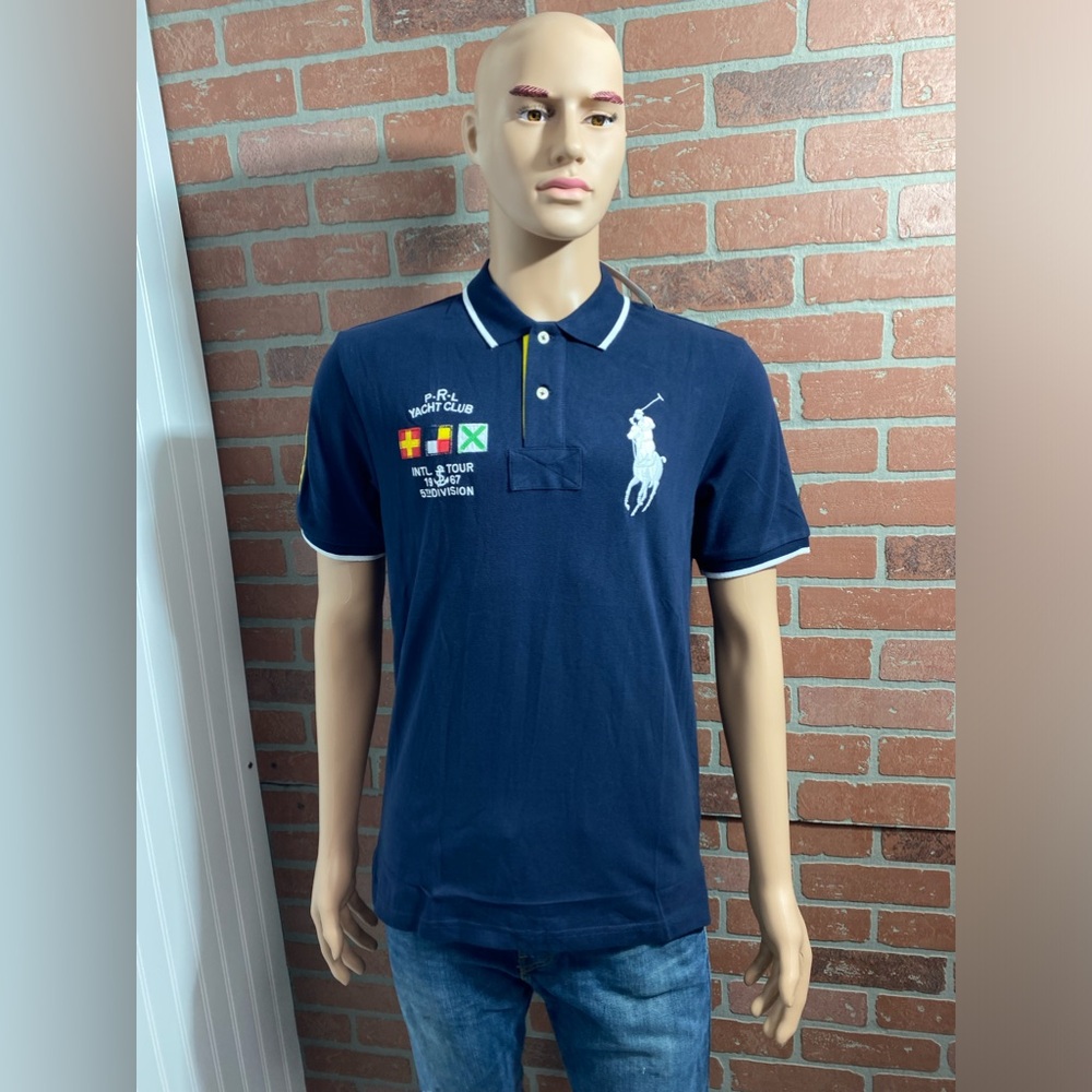 Polo Ralph Lauren Men's Yacht Club Big Pony Mesh Short Sleeve Polo Shirt size M